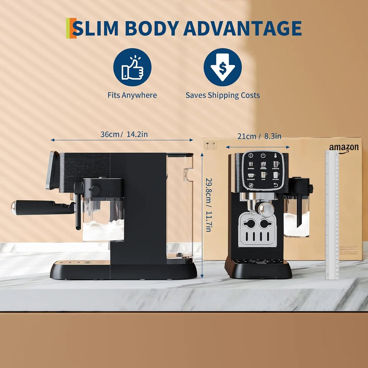 20 Bar Fully Automatic Espresso Machine, Professional Coffee Maker with Built-in Auto Milk Frother, Touchscreen Control, Fast Quick Start & Constant Heating System for Latte Cappuccino